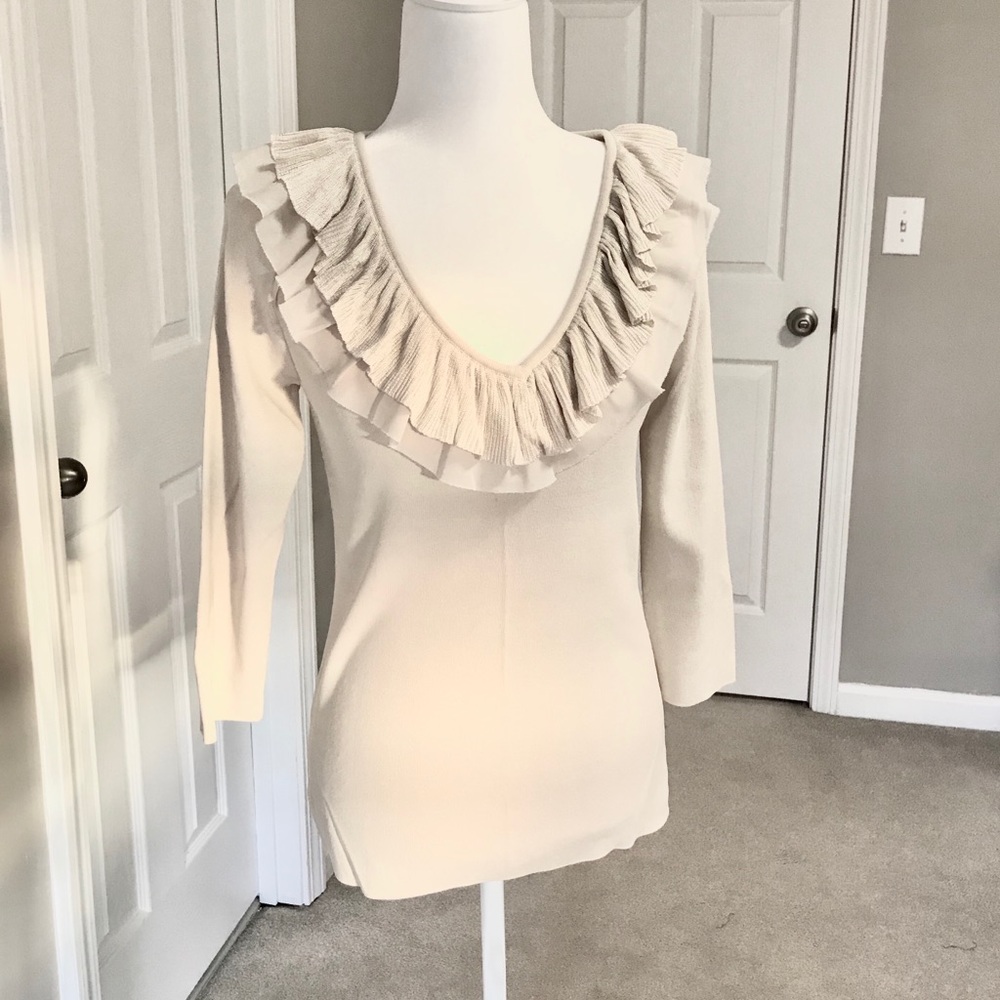 NWOT Grace cream knit blouse - Size L